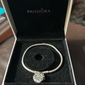 Pandora Bracelet with locked heart charm-s925 ale